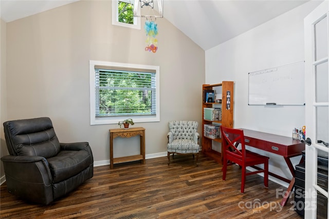 111 Altamahaw Ave, Black Mountain, NC 28711 - home office with high vaulted ceiling and wood finished floors