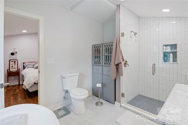 111 Altamahaw Ave, Black Mountain, NC 28711 - full bath featuring a stall shower, ensuite bathroom, and recessed lighting