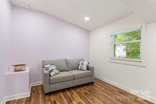 111 Altamahaw Ave, Black Mountain, NC 28711 - sitting room with wood finished floors, vaulted ceiling, and recessed lighting