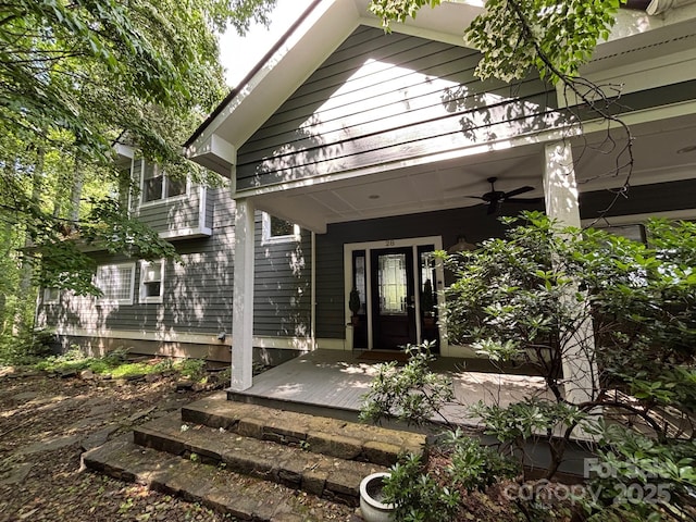 28 Mountain Vista Dr Unit 1 & 2, Asheville, NC 28804 - entrance to property with a ceiling fan and a porch