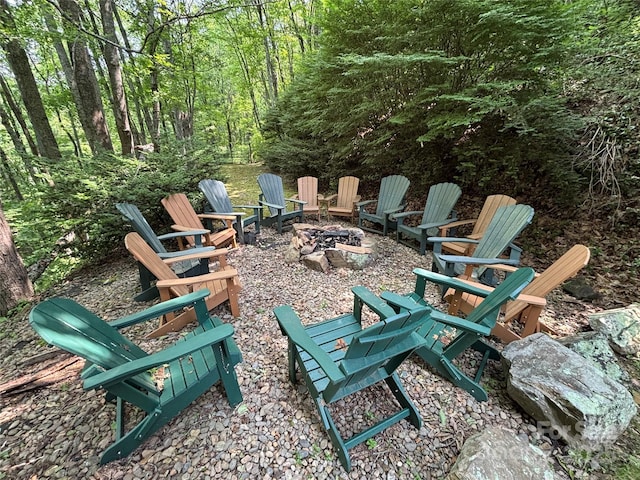 28 Mountain Vista Dr Unit 1 & 2, Asheville, NC 28804 - view of patio / terrace featuring a fire pit