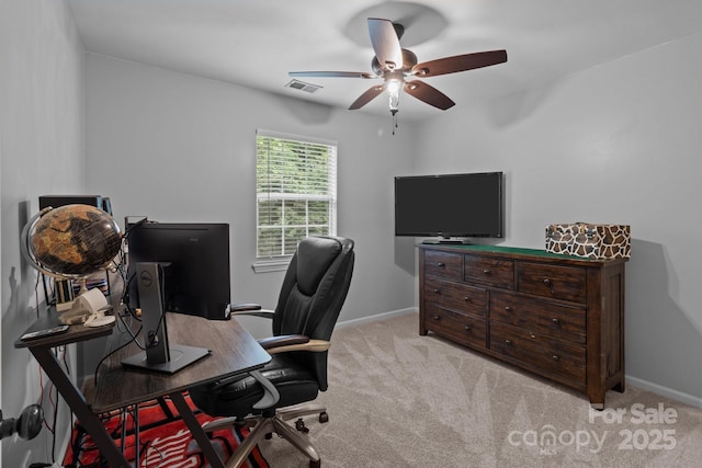 8906 Pickering Grove Ln, Charlotte, NC 28216 - home office with ceiling fan and light colored carpet