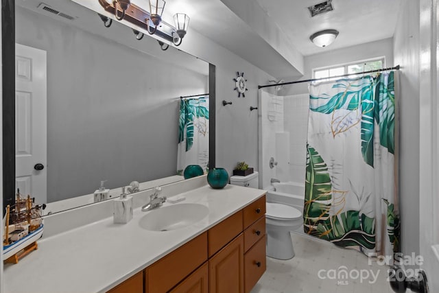 8906 Pickering Grove Ln, Charlotte, NC 28216 - full bathroom with vanity, shower / bath combo with shower curtain, and tile patterned floors