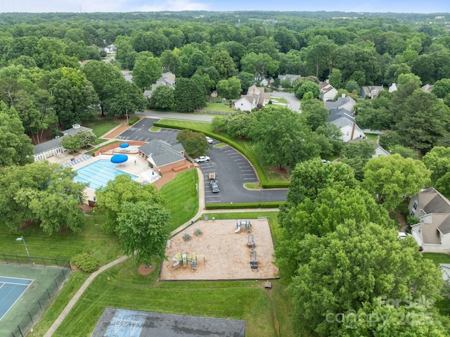 8906 Pickering Grove Ln, Charlotte, NC 28216 - bird's eye view of a forest and a pool