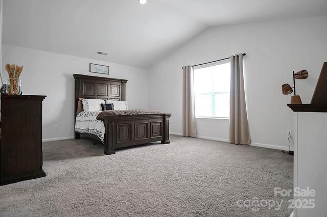 2013 Eastway Dr, Dallas, NC 28034 - bedroom featuring vaulted ceiling, baseboards, and light colored carpet