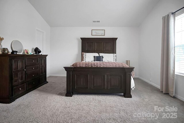 2013 Eastway Dr, Dallas, NC 28034 - bedroom with light colored carpet, multiple windows, baseboards, and vaulted ceiling