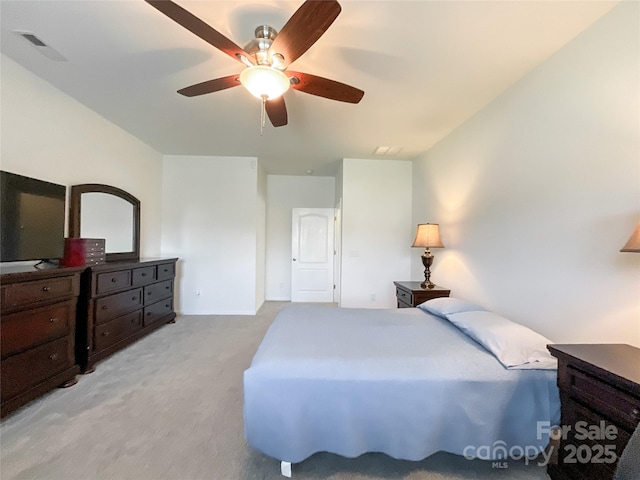 1228 Tranquil Falls Ln, Matthews, NC 28104 - bedroom featuring light carpet and a ceiling fan