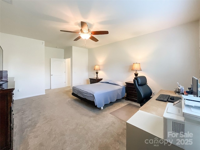 1228 Tranquil Falls Ln, Matthews, NC 28104 - carpeted bedroom with an office area and a ceiling fan