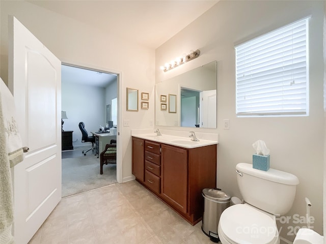 1228 Tranquil Falls Ln, Matthews, NC 28104 - bathroom with double vanity and toilet