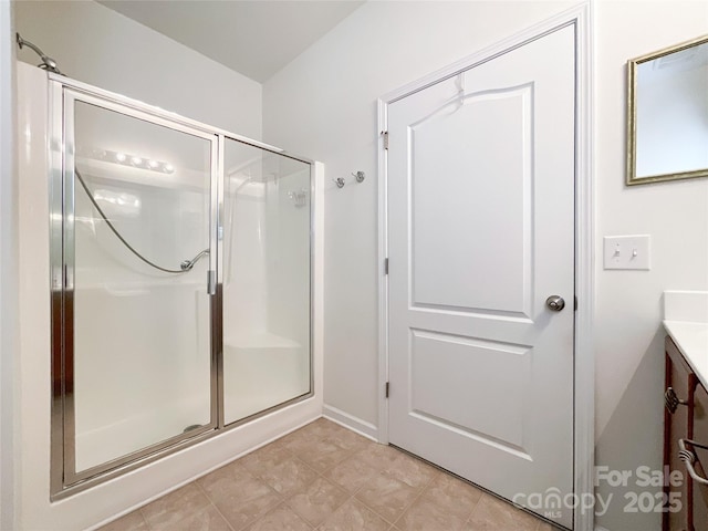 1228 Tranquil Falls Ln, Matthews, NC 28104 - full bath featuring a stall shower and vanity
