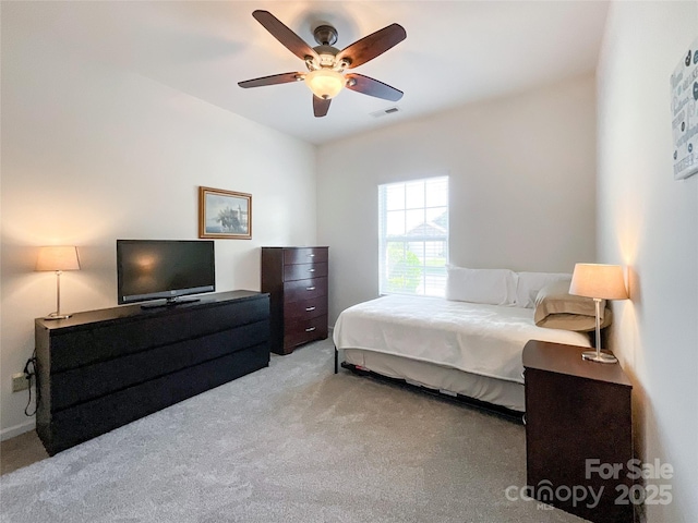 1228 Tranquil Falls Ln, Matthews, NC 28104 - bedroom with light carpet and a ceiling fan