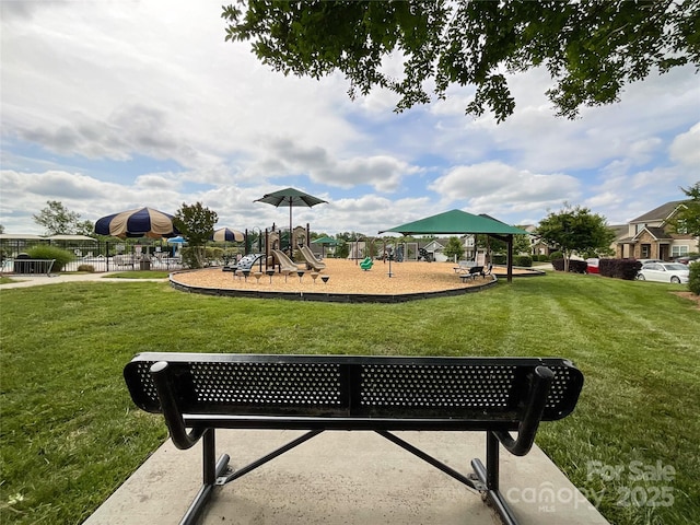 1228 Tranquil Falls Ln, Matthews, NC 28104 - community play area with a yard and a gazebo