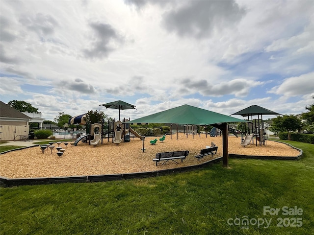 1228 Tranquil Falls Ln, Matthews, NC 28104 - community playground featuring a lawn