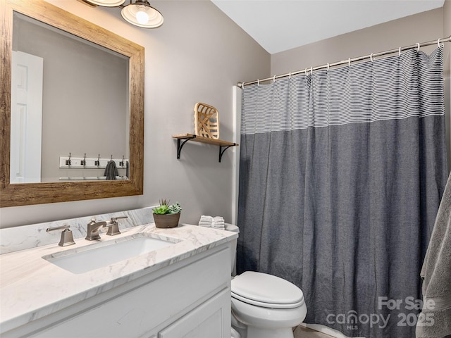 71 Midnight Ln, Waynesville, NC 28786 - full bath featuring vanity, toilet, and a shower with shower curtain