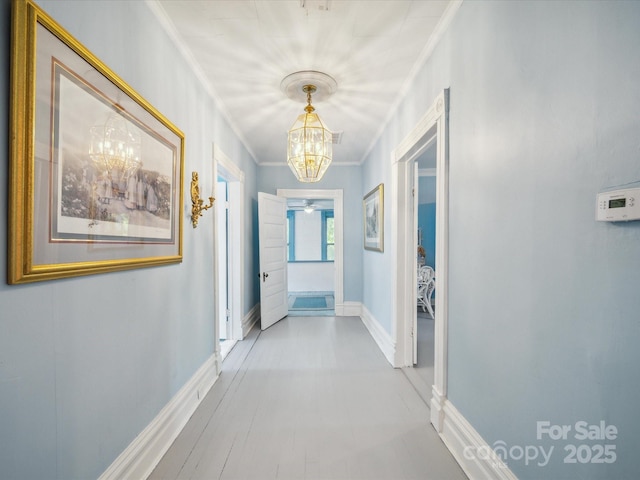 408 S Ellis St, Salisbury, NC 28144 - hall featuring a chandelier and ornamental molding