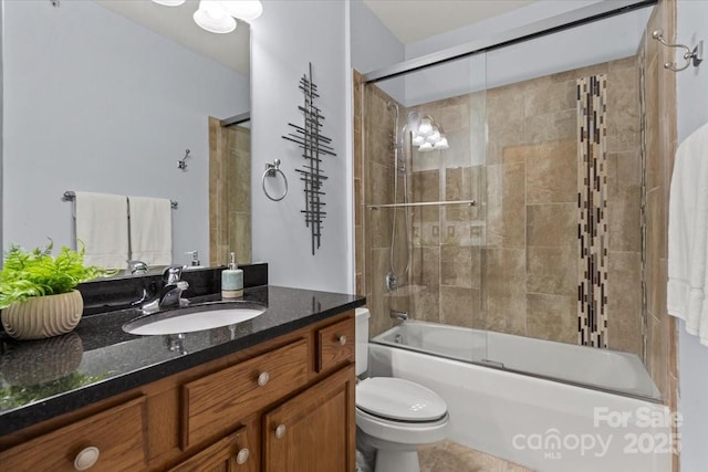 11911 Ridgeway Park Dr, Charlotte, NC 28277 - bathroom featuring vanity, toilet, and bath / shower combo with glass door