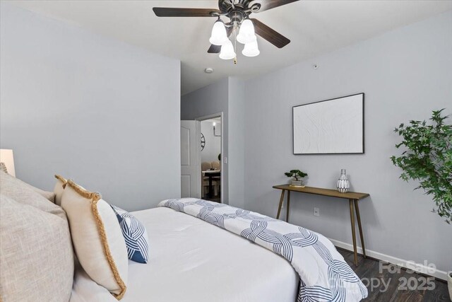 11911 Ridgeway Park Dr, Charlotte, NC 28277 - bedroom featuring wood finished floors, baseboards, and ceiling fan
