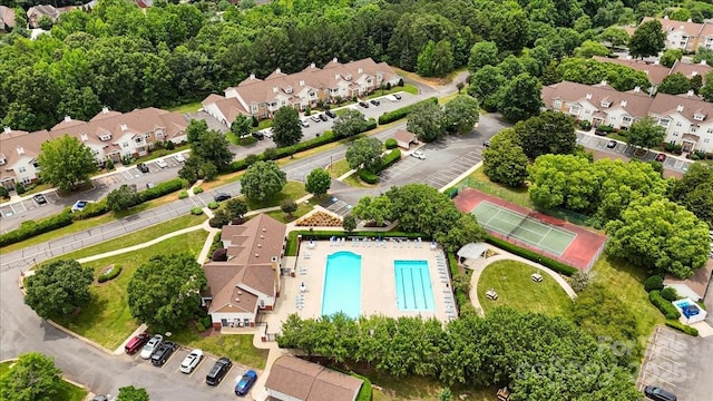 11911 Ridgeway Park Dr, Charlotte, NC 28277 - aerial view of residential area featuring a pool
