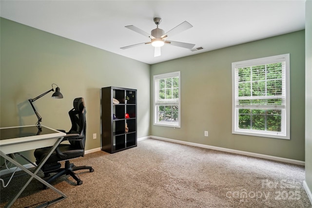 1522 Napa St NW, Concord, NC 28027 - carpeted office featuring baseboards and a ceiling fan