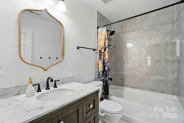 1522 Napa St NW, Concord, NC 28027 - bathroom featuring toilet, vanity, and shower / bath combination with curtain