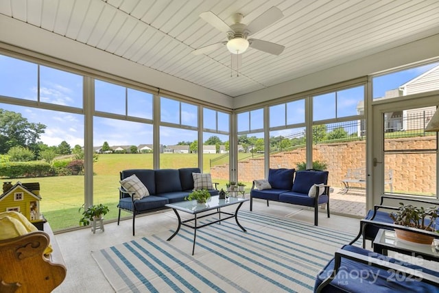 2066 Vermount Way, Indian Land, SC 29707 - sunroom / solarium with outdoor lounge area and a ceiling fan