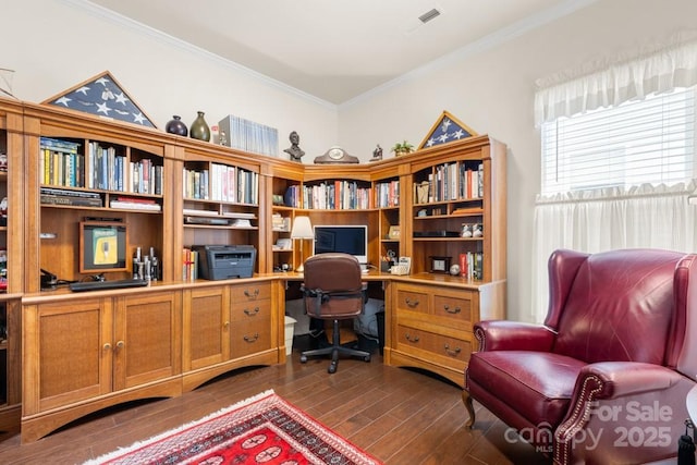 2066 Vermount Way, Indian Land, SC 29707 - office featuring ornamental molding and dark wood-style flooring