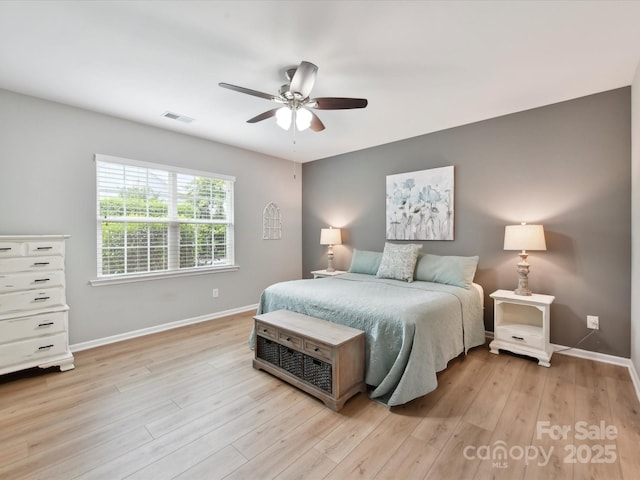 200 Sweet Briar Dr, Fort Mill, SC 29707 - bedroom with baseboards, light wood finished floors, and ceiling fan