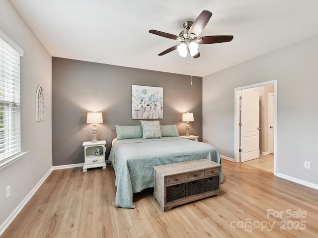 200 Sweet Briar Dr, Fort Mill, SC 29707 - bedroom with light wood-style floors, baseboards, and a ceiling fan