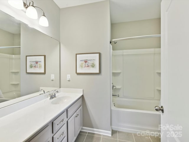 200 Sweet Briar Dr, Fort Mill, SC 29707 - full bath featuring vanity, tile patterned flooring, tub / shower combination, and baseboards