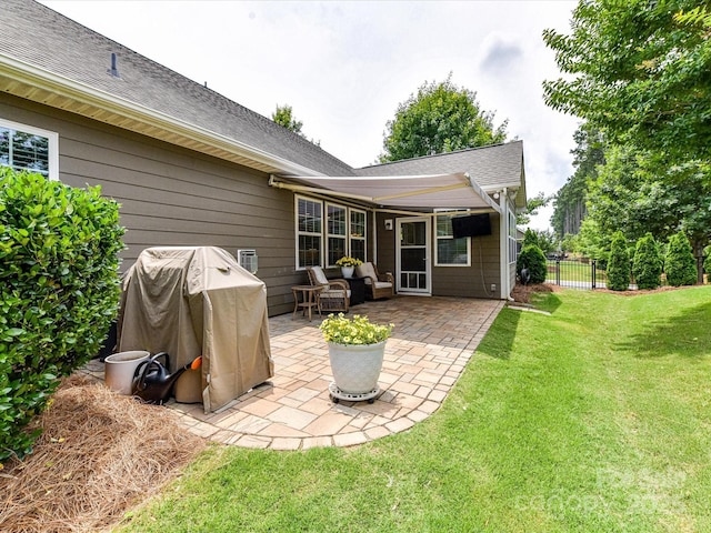200 Sweet Briar Dr, Fort Mill, SC 29707 - rear view of property featuring a patio, a shingled roof, and an outdoor hangout area