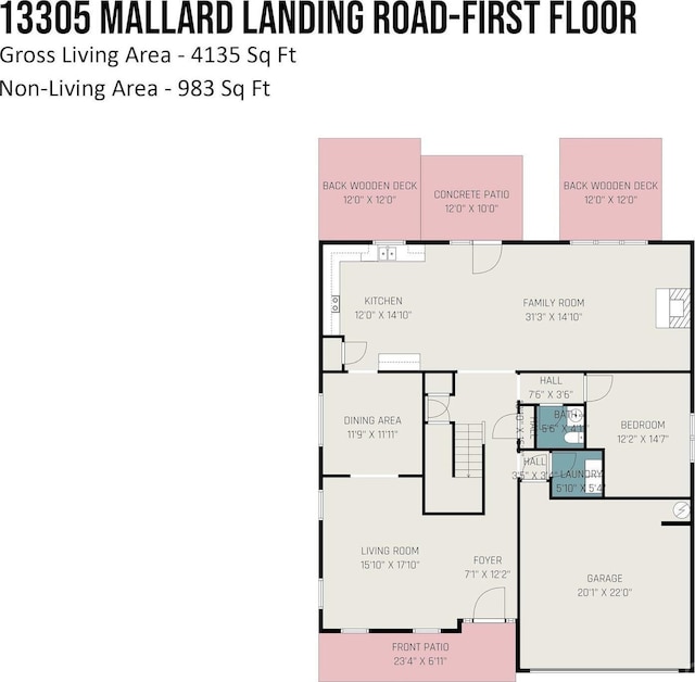 13305 Mallard Landing Rd, Charlotte, NC 28278 - floor plan / room layout