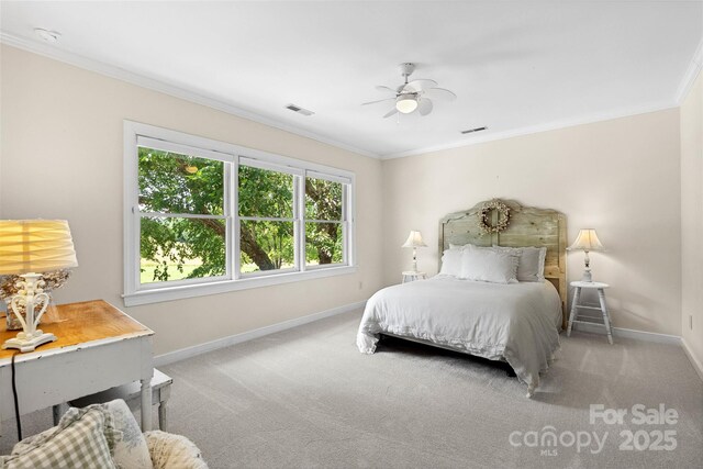310 Southwood Ln, Columbus, NC 28722 - carpeted bedroom with crown molding and a ceiling fan