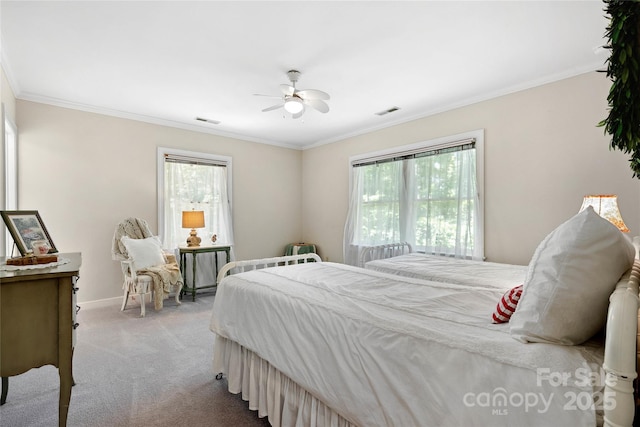 310 Southwood Ln, Columbus, NC 28722 - carpeted bedroom with multiple windows, crown molding, and a ceiling fan