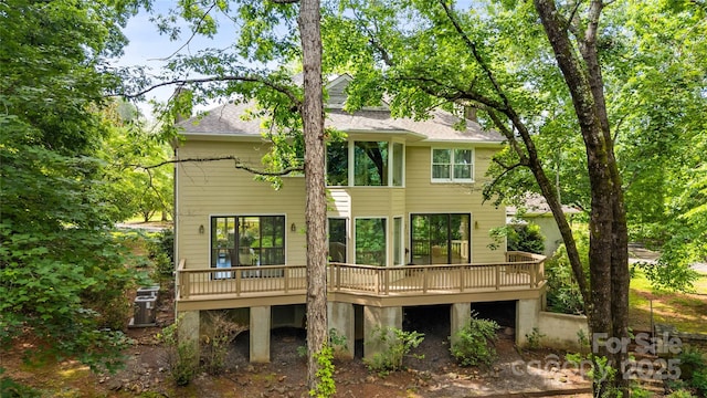 310 Southwood Ln, Columbus, NC 28722 - rear view of house with a wooden deck and a shingled roof