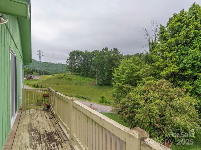 202 Terrell Rd, Clyde, NC 28721 - deck featuring a yard
