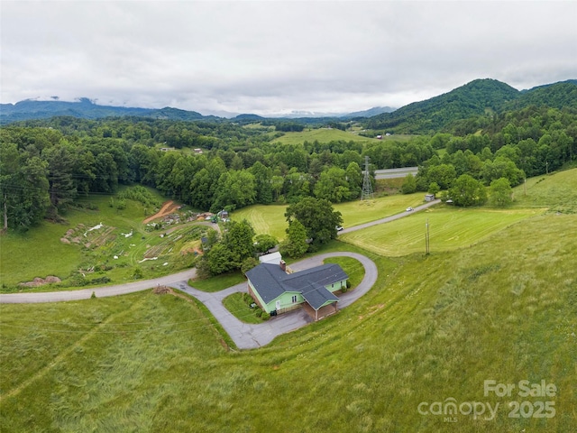 202 Terrell Rd, Clyde, NC 28721 - aerial view of property and surrounding area featuring mountains