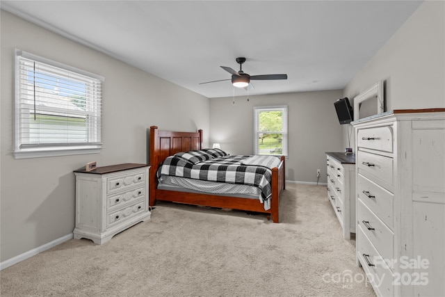 2146 Marwood Ln, Albemarle, NC 28001 - bedroom with light carpet, baseboards, and a ceiling fan