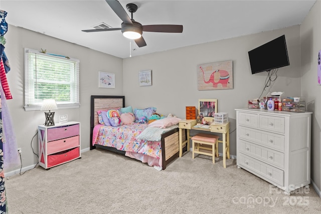 2146 Marwood Ln, Albemarle, NC 28001 - bedroom with light carpet, a ceiling fan, and baseboards