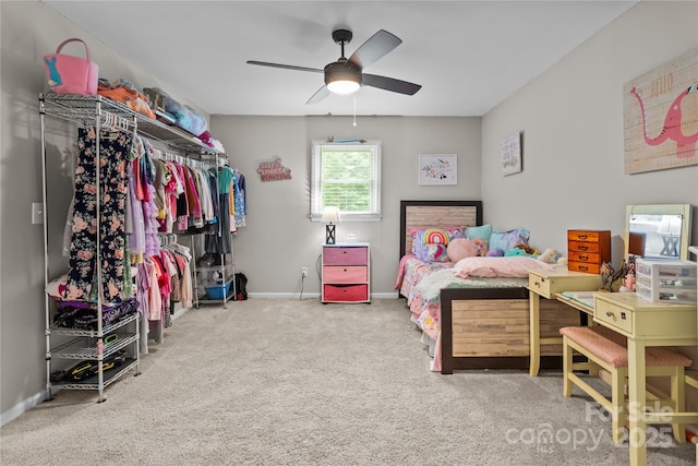 2146 Marwood Ln, Albemarle, NC 28001 - carpeted bedroom with baseboards and ceiling fan
