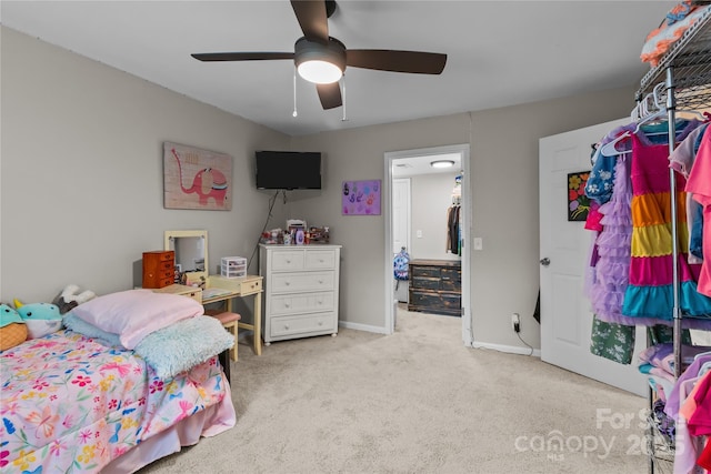 2146 Marwood Ln, Albemarle, NC 28001 - bedroom featuring carpet, baseboards, and ceiling fan