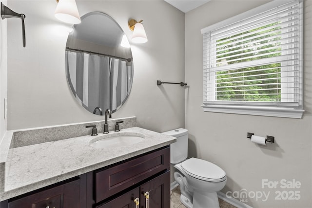 2146 Marwood Ln, Albemarle, NC 28001 - bathroom featuring vanity, toilet, and a shower with curtain