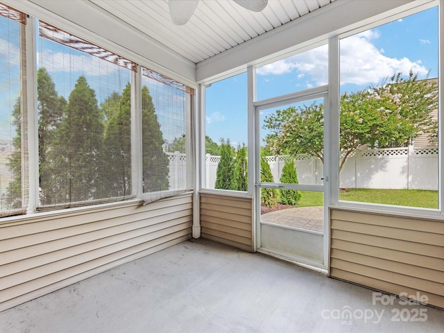 8603 Robinson Meadow Ct, Charlotte, NC 28277 - unfurnished sunroom with ceiling fan