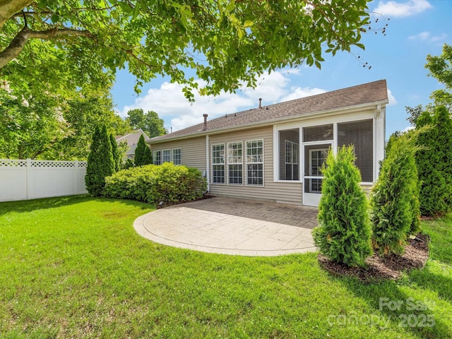 8603 Robinson Meadow Ct, Charlotte, NC 28277 - rear view of property with a patio area and a sunroom