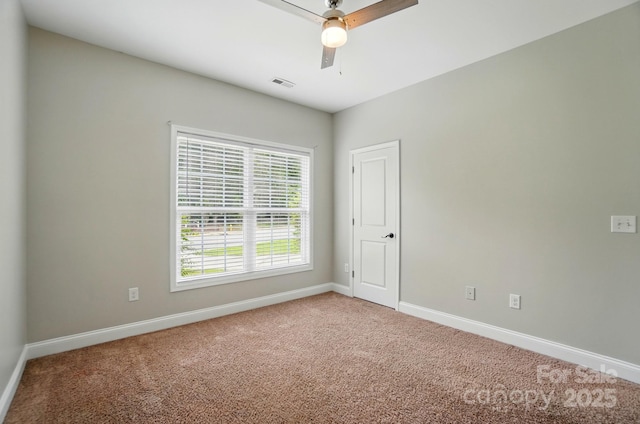 6618 Alexander Rd, Charlotte, NC 28270 - unfurnished room with baseboards, light colored carpet, and a ceiling fan