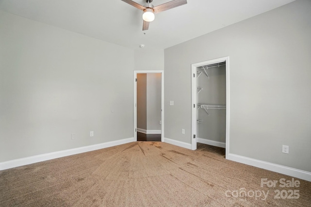 6618 Alexander Rd, Charlotte, NC 28270 - unfurnished bedroom with carpet floors, baseboards, a closet, and ceiling fan