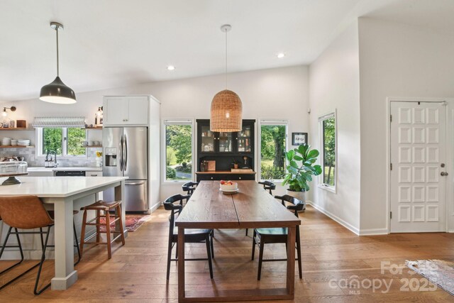 5 Lowry Ln, Weaverville, NC 28787 - dining room with light wood-type flooring, recessed lighting, and baseboards