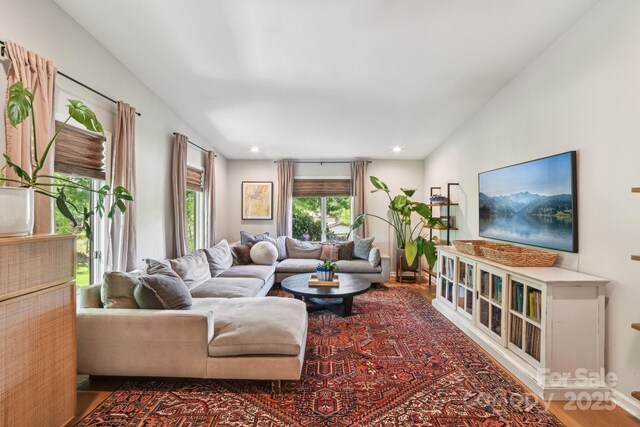 5 Lowry Ln, Weaverville, NC 28787 - living room featuring wood finished floors and recessed lighting