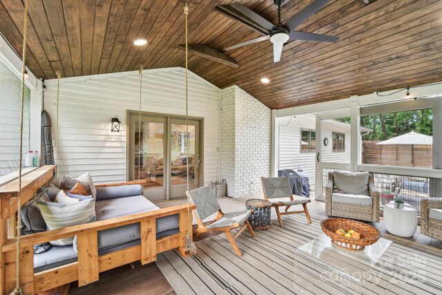 5 Lowry Ln, Weaverville, NC 28787 - sunroom with lofted ceiling and a ceiling fan