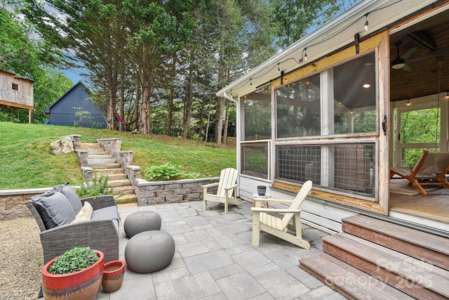5 Lowry Ln, Weaverville, NC 28787 - view of patio featuring a sunroom