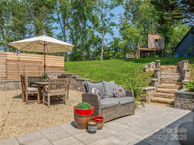 5 Lowry Ln, Weaverville, NC 28787 - view of patio featuring outdoor dining area